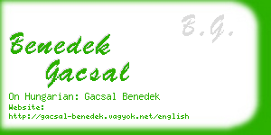 benedek gacsal business card